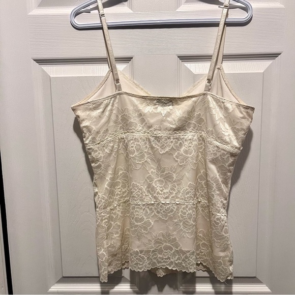 Y2K Le chateau top lace floral off white Women Medium cami tank summer festival - Picture 5 of 5